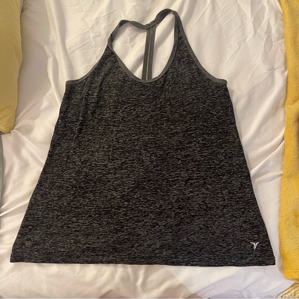 Black/grey heathered tank top
